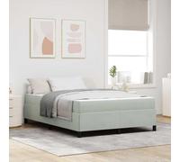 Qnhdfrt Telaio letto design moderno 140 x 200 cm con materasso in schiuma ad alta densità, gambe in legno stabili e facile da montare per camera da letto, bianco, grigio chiaro, grigio, velluto