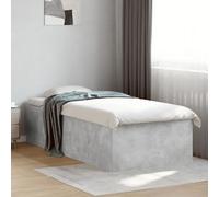 Qnhdfrt Telaio letto grigio cemento 100 x 200 cm design moderno con rete a doghe in legno durevole e stabile per camera da letto o letto per ragazzi