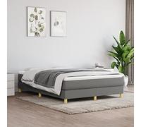 Qnhdfrt Telaio letto grigio scuro 140 x 190 cm con gambe di sostegno e doghe in compensato per un sonno riposante, tessuto traspirante e struttura robusta per camera da letto