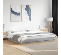 Qnhdfrt Telaio letto grigio Sonoma 180 x 200 cm moderno in legno con doghe in compensato resistenti per un sonno riposante e un design senza tempo