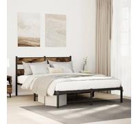 Qnhdfrt Telaio letto in metallo, 160 x 200 cm, con rete a doghe e testiera, struttura in ferro resistente, colore nero o affumicato, spazio sotto il letto, per camera da letto, letto degli ospiti o