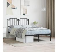 Qnhdfrt Telaio letto in metallo nero 120 x 200 cm con testiera robusta struttura in acciaio e rete a doghe per stabilità e traspirabilità con spazio aggiuntivo