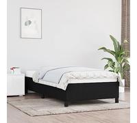 Qnhdfrt Telaio letto nero 90 x 200 cm con telaio stabile e rivestimento in tessuto traspirante per un sonno riposante, letto singolo senza materasso