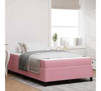 Qnhdfrt Telaio letto rosa bianco 120 x 200 cm design moderno in velluto con materasso in schiuma ad alta densità e gambe in legno stabili per camera da letto, letto degli ospiti, letto per ragazzi
