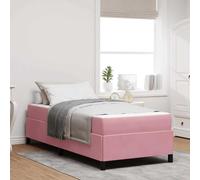 Qnhdfrt Telaio letto rosa bianco 90 x 190 cm design moderno in velluto con materasso in schiuma ad alta densità e gambe in legno stabili per camera da letto dei ragazzi, letto degli ospiti