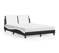 Qnhdfrt Telaio letto Zara con materasso in schiuma 120 x 200 cm, in similpelle, design moderno, H2 H3, grado di durezza, design laterale ondulato, per camera da letto, letto degli ospiti e letto di