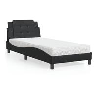 Qnhdfrt Telaio letto Zara con materasso in schiuma 90 x 190 cm, in similpelle, design moderno e durezza H2/H3, per un sonno riposante, letto degli ospiti o letto singolo