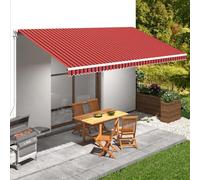Qnhdfrt Telo di copertura per tende da sole in tela, colore arancione, marrone, a righe, 580 x 295 cm, resistente ai raggi UV, resistente alle intemperie, per terrazze, balconi, giardini, ombre e