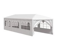 Qnhdfrt Tenda da Feste 3x9 m Gazebo Giardino con Pareti Laterali Bianco | Ampio gazebo per eventi in giardino e terrazzi, ideale come zona d'ombra per pranzi all'aperto e feste in famiglia.