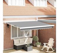 Qnhdfrt Tenda da sole 3,5 x 2,5 m, in metallo bianco con telecomando, con braccio snodato retrattile, per terrazze, balconi, giardini, design moderno e protezione UV come baldacchino e protezione