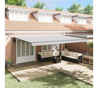 Qnhdfrt Tenda da sole 6 x 3,5 m, colore antracite, telaio in metallo, manuale, con manovella, protezione UV, moderna ombreggiatura per giardino, balcone e zona gastronomica