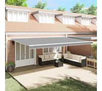 Qnhdfrt Tenda da sole 6 x 3 m, colore bianco, con braccio snodato, manuale, retrattile, per terrazze, balconi, design moderno, robusta, per giardino e attività all'aperto