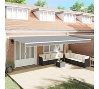 Qnhdfrt Tenda da sole 6 x 3 m, in metallo bianco, allungabile, manuale, con braccio snodato, per terrazze, balcone, tenda da sole per giardino, terrazza, balcone