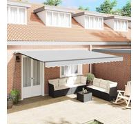 Qnhdfrt Tenda da sole antracite, 5 x 3 m, in metallo, allungabile, con braccio snodato indipendente, moderna ombreggiatura per giardino, balcone e terrazza