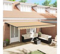 Qnhdfrt Tenda da sole colorata, 500 x 300 cm, per terrazza, balcone, giardino, protezione solare allungabile, con robusto tessuto da sole, manuale e regolabile in angolo, per ambienti esterni