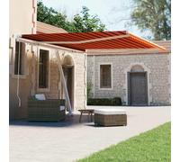 Qnhdfrt Tenda da sole indipendente 450 x 300 cm Manualmente Allungabile Arancione/Marrone Parasole per Terrazza Giardino Balcone