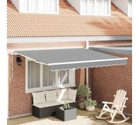 Qnhdfrt Tenda da sole manuale, bianca, 3 x 2,5 m, rettangolare, telaio in metallo, protezione UV, giardino, terrazza, protezione solare per esterni