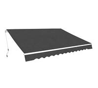 Qnhdfrt Tenda da Sole Manuale da Esterno 400x300 cm Antracite | Copertura parasole regolabile per giardino e patio, con robusta struttura in alluminio e manovella a sinistra.