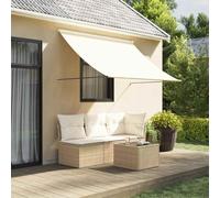 Qnhdfrt Tenda da sole retrattile, 250 x 150 cm, protezione solare per balcone, terrazza, giardino, con telaio in acciaio e tessuto resistente ai raggi UV, robusta, durevole, funzionamento manuale
