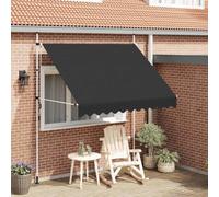 Qnhdfrt Tenda da sole retrattile a mano, 250 cm, colore antracite, robusto sistema di protezione solare con telaio in acciaio e rivestimento in poliuretano per finestre, balcone, terrazza, giardino