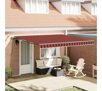 Qnhdfrt Tenda da sole retrattile automatica con LED di colore arancione, marrone, 400 x 300 cm, resistente ai raggi UV, impermeabile, per balconi, terrazze, giardini, ombre moderne