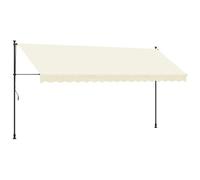 Qnhdfrt Tenda da Sole Retrattile Crema 400x150 cm per Balcone e Patio | Parasole regolabile in altezza per finestre e porte del terrazzo, ideale per creare zone d'ombra fresche in giardino.