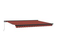 Qnhdfrt Tenda da Sole Retrattile Manuale 450x300 cm Rosso e Nero | Copertura parasole estensibile per giardino e terrazza, ideale per creare ombra durante la bella stagione.
