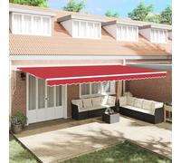 Qnhdfrt Tenda parasole rettangolare rossa 600 x 350 cm per giardino terrazzo, tessuto di ricambio in poliestere con finitura opaca per un'ombra efficace in ambienti esterni