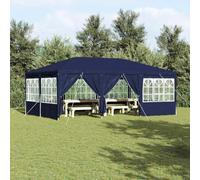 Qnhdfrt Tenda per feste, blu, 6 x 4 m, rettangolare, impermeabile e resistente ai raggi UV, con telaio in acciaio, per feste in giardino, campeggio ed eventi all'aperto