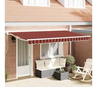 Qnhdfrt Tessuto per tende da sole 4 x 2 m, con motivo a strisce arancioni, robusto protezione solare in poliestere per terrazza e balcone dal design resistente alle intemperie