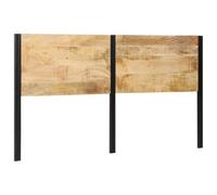 Qnhdfrt Testiera 180 cm legno massello mango e ferro autoportante con telaio stabile e venature del legno naturale come schienale per letto