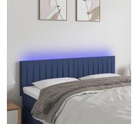 Qnhdfrt Testiera a LED, 144 x 5 x 78/88 cm, colore blu, in legno di larice, regolabile in altezza, con strisce tagliabili, design moderno per camera da letto