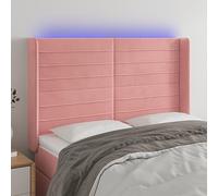 Qnhdfrt Testiera a LED, 147 x 16 x 118/128 cm, in velluto rosa, per letto con illuminazione che cambia colore, regolabile, design moderno per camera da letto