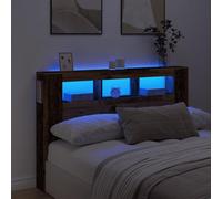Qnhdfrt Testiera a LED, 160 cm, effetto legno vecchio, illuminazione RGB, schienale moderno con ripiano per camera da letto, gaming, camera dei ragazzi