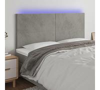 Qnhdfrt Testiera a LED, 200 x 5 x 118/128 cm, in velluto, grigio chiaro, schienale regolabile in altezza, con illuminazione cambia colore, design moderno, per camera da letto, letto matrimoniale