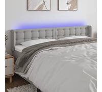 Qnhdfrt Testiera a LED, 203 x 16 x 78/88 cm, grigio chiaro con illuminazione RGB, telaio in legno massiccio regolabile in altezza, tessuto durevole, traspirante, cuscino da parete dal design moderno