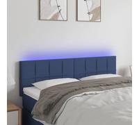 Qnhdfrt Testiera a LED blu, 144 x 5 x 78/88 cm, in poliestere e legno di larice, regolabile in altezza, moderna testiera con strisce LED colorate e comodo schienale per camera da letto, camera dei