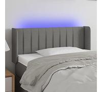 Qnhdfrt Testiera a LED, colore grigio scuro, 93 x 78/88 cm, altezza regolabile, cuscino da parete traspirante, con listello RGB, design moderno, per camera da letto, camera dei ragazzi, camera degli