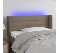 Qnhdfrt Testiera a LED, colore tortora, 93 x 16 x 78/88 cm, in tessuto resistente, regolabile in altezza con LED che cambia colore, per camera da letto e camera dei ragazzi