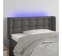 Qnhdfrt Testiera a LED grigio, 83 x 78 - 88 cm, per telaio del letto, in ecopelle con LED colorato, imbottitura da parete regolabile in altezza, per camera da letto, testiera letto con listello da 55