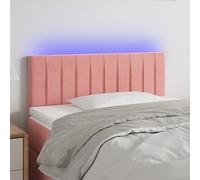 Qnhdfrt Testiera a LED rosa, 100 x 5 x 78/88 cm, in velluto, con telaio in legno regolabile in altezza e illuminazione flessibile RGB, moderna testiera per camera da letto e camera dei ragazzi