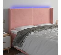 Qnhdfrt Testiera a LED rosa, 203 x 16 x 118/128 cm, in velluto con strisce LED colorate, regolabile in altezza, comodo schienale per il letto, design moderno della camera da letto