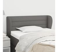 Qnhdfrt Testiera con orecchie grigio scuro 103x23x78/88 cm in tessuto poliestere gambe in legno regolabile in altezza design moderno per camera da letto