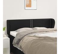 Qnhdfrt Testiera con orecchie nere 147 cm ecopelle regolabile in altezza robusta letto testiera design moderno per camera da letto decorazione e schienale confortevole