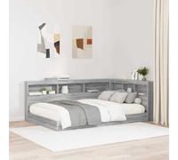 Qnhdfrt Testiera con ripiano grigio Sonoma 120 cm a forma di L testiera in legno Design moderno salvaspazio robusto e durevole per piccole camere da letto