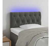 Qnhdfrt Testiera da letto a LED, colore grigio scuro, 80 x 78/88 cm, in velluto, regolabile in altezza, con listello cambia colore, moderno cuscino da parete per camera da letto, letto matrimoniale