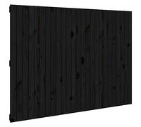 Qnhdfrt Testiera da Letto a Parete Nera 159,5x3x110cm Legno Massello | Pannello retroletto rustico nero per camera da letto, ideale come supporto per leggere e guardare la TV.