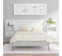 Qnhdfrt Testiera da letto con comodini, 120 x 80 cm, in legno bianco, montaggio a parete, design moderno, salvaspazio e robusto, per camera da letto e camera degli ospiti
