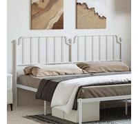 Qnhdfrt Testiera in metallo 180 cm, colore bianco, moderna testiera in acciaio con forma rotonda, schienale robusto per letti larghi 180 cm, comodo da leggere e guardare la TV in camera da letto