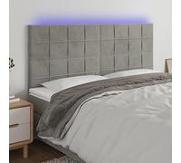 Qnhdfrt Testiera LED per letto grigio chiaro 180 x 5 x 118/128 cm in velluto con luce RGB colorata regolabile in altezza come comodo schienale per camera da letto e camera degli ospiti